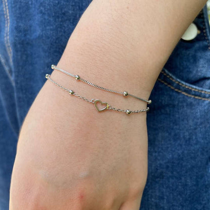[Lora-Jewelry] Bracelet délicat double couche en forme de cœur