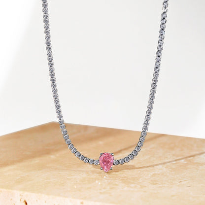 [Lora-Jewelry] Collier tennis unique taille poire de 1,0 carat