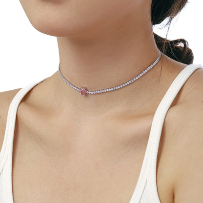 [Lora-Jewelry] Collier tennis unique taille poire de 1,0 carat