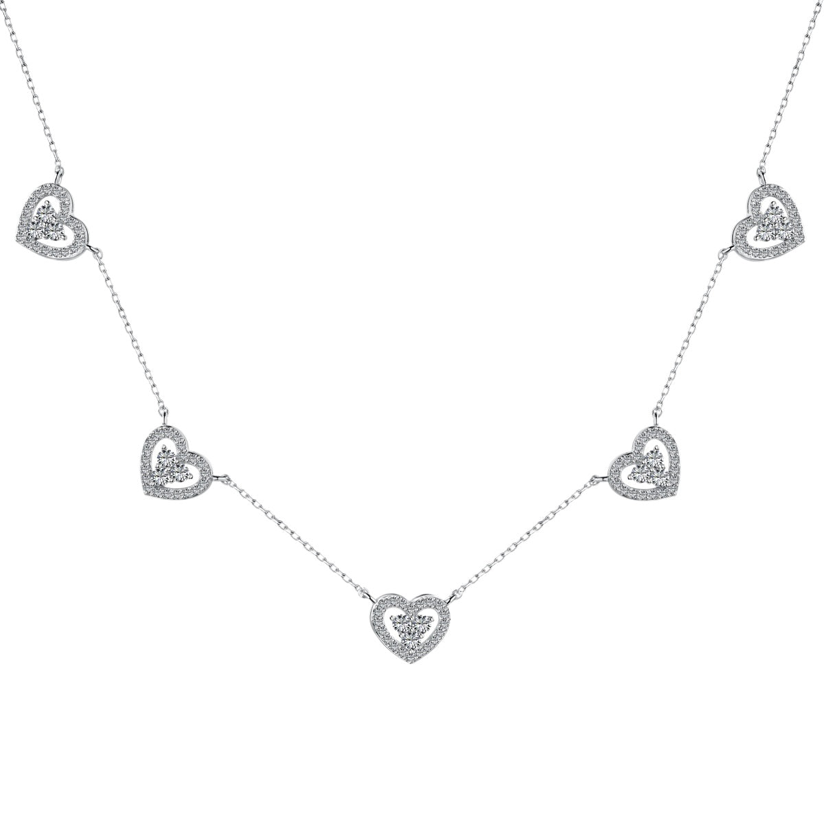 [Lora-Jewelry] Collier scintillant à cinq cœurs