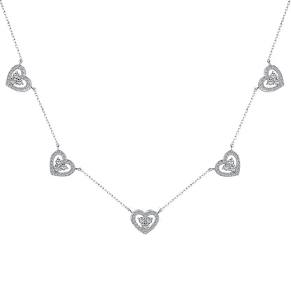 [Lora-Jewelry] Collier scintillant à cinq cœurs
