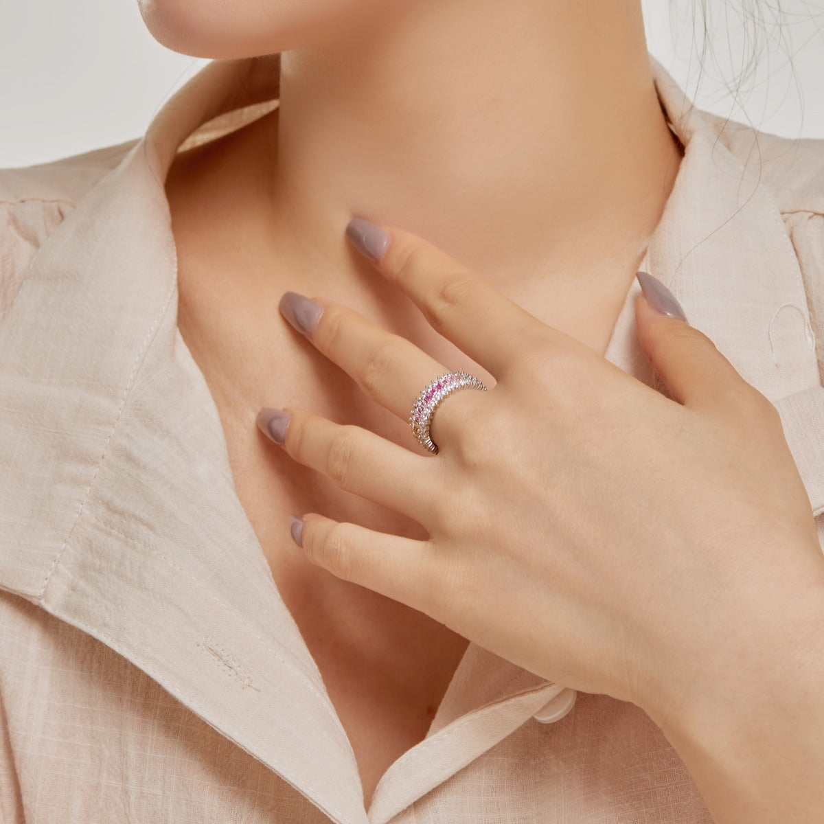 [Lora-Jewelry] Bague quotidienne ornée de motifs colorés et radieux