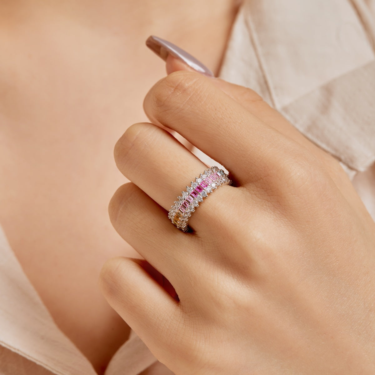 [Lora-Jewelry] Bague quotidienne ornée de motifs colorés et radieux