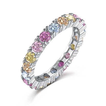 [Lora-Jewelry] Bague tennis ronde brillante et éblouissante