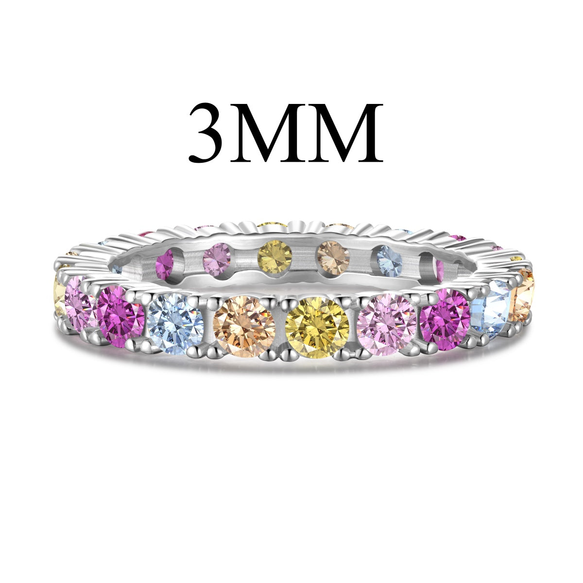 [Lora-Jewelry] Bague tennis ronde brillante et éblouissante