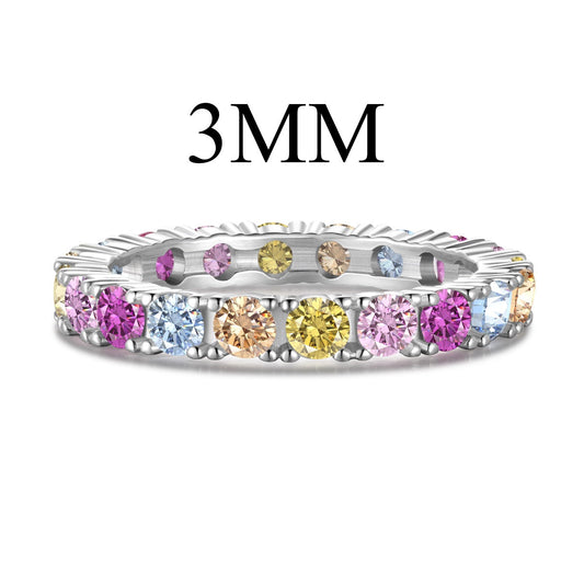 [Lora-Jewelry] Bague tennis ronde brillante et éblouissante