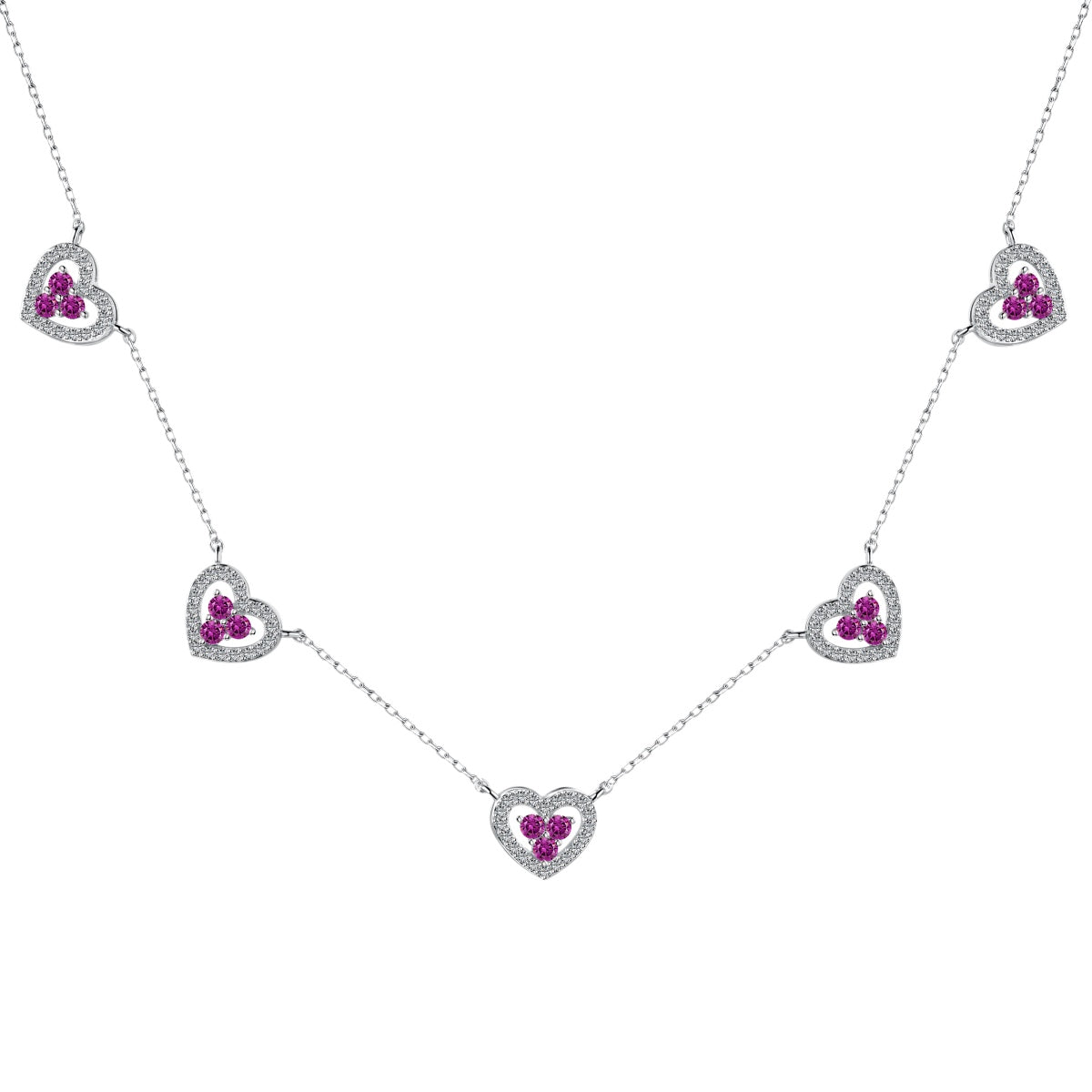 [Lora-Jewelry] Collier scintillant à cinq cœurs