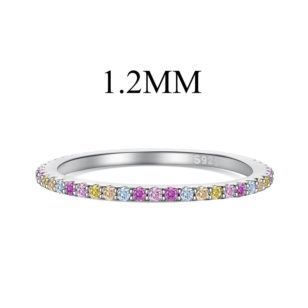 [Lora-Jewelry] Bague de tennis ronde colorée et ornée