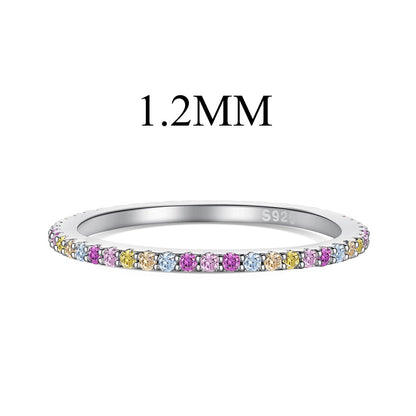 [Lora-Jewelry] Bague de tennis ronde colorée et ornée