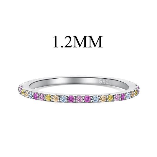 [Lora-Jewelry] Bague de tennis ronde colorée et ornée
