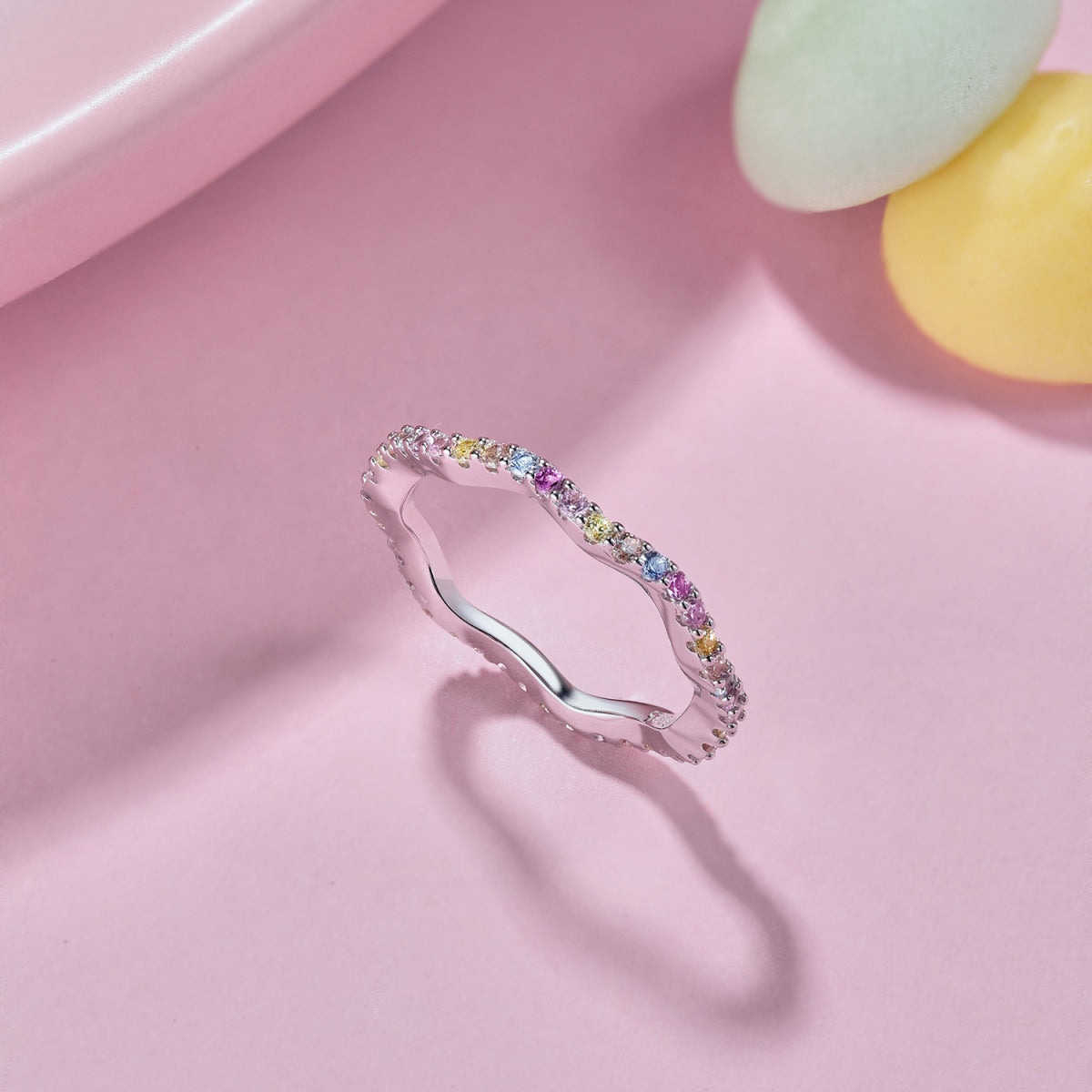 [Lora-Jewelry] Bague de fête ronde colorée et délicate