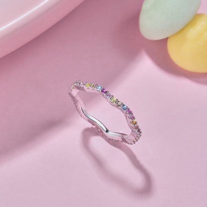 [Lora-Jewelry] Bague de fête ronde colorée et délicate