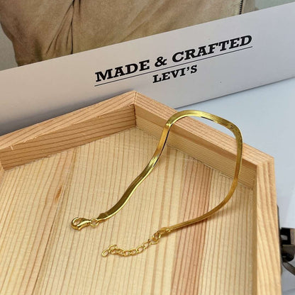 [Lora-Jewelry]Flat Snake Bone Chain Blade Necklace