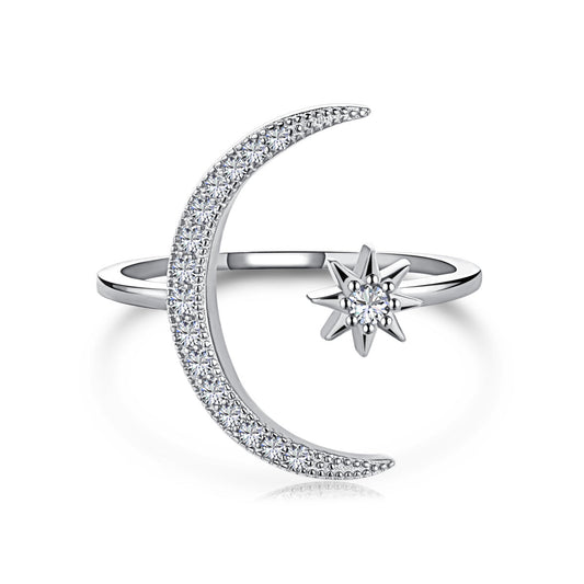 [Lora-Jewelry] Bague Éternité Lune et Étoile