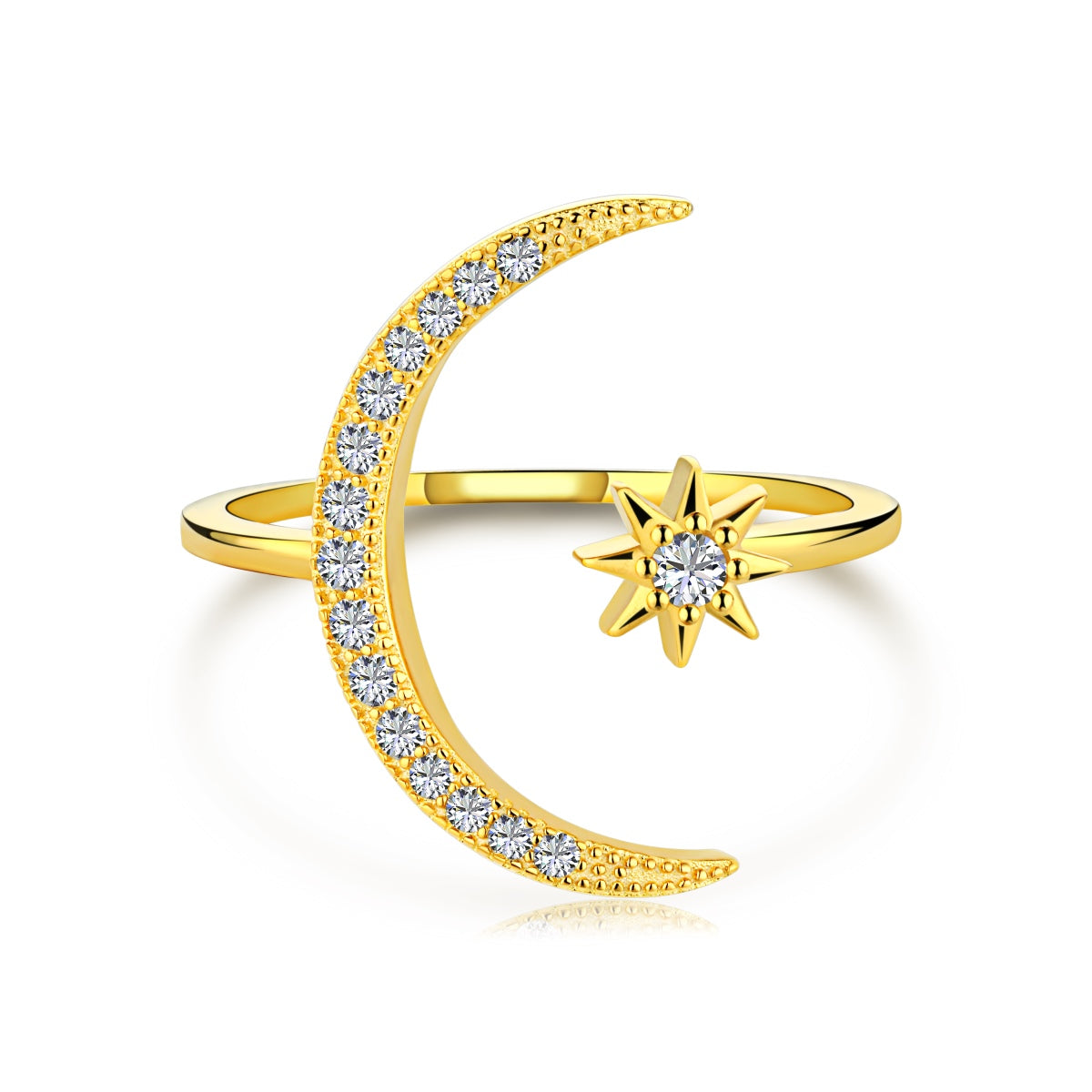 [Lora-Jewelry] Bague Éternité Lune et Étoile