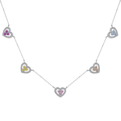 [Lora-Jewelry] Collier scintillant à cinq cœurs