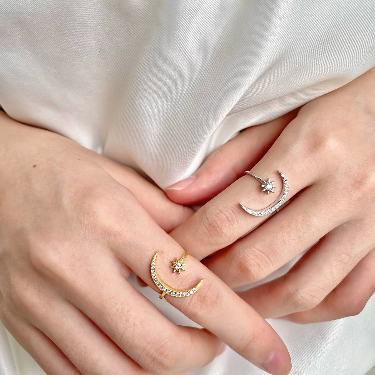 [Lora-Jewelry] Bague Éternité Lune et Étoile