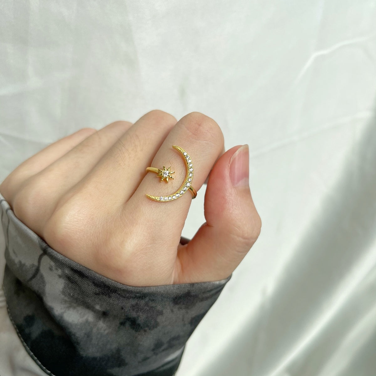 [Lora-Jewelry] Bague Éternité Lune et Étoile