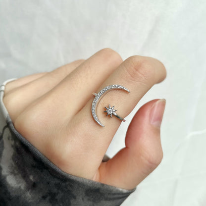 [Lora-Jewelry] Bague Éternité Lune et Étoile