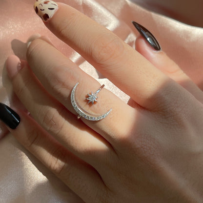 [Lora-Jewelry] Bague Éternité Lune et Étoile