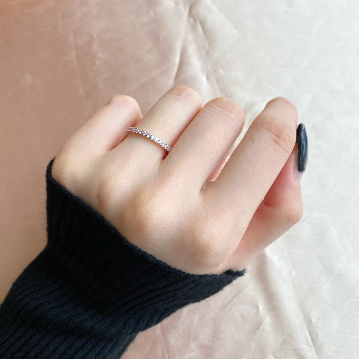 [Lora-Jewelry] Bague quotidienne délicate et scintillante à taille ronde