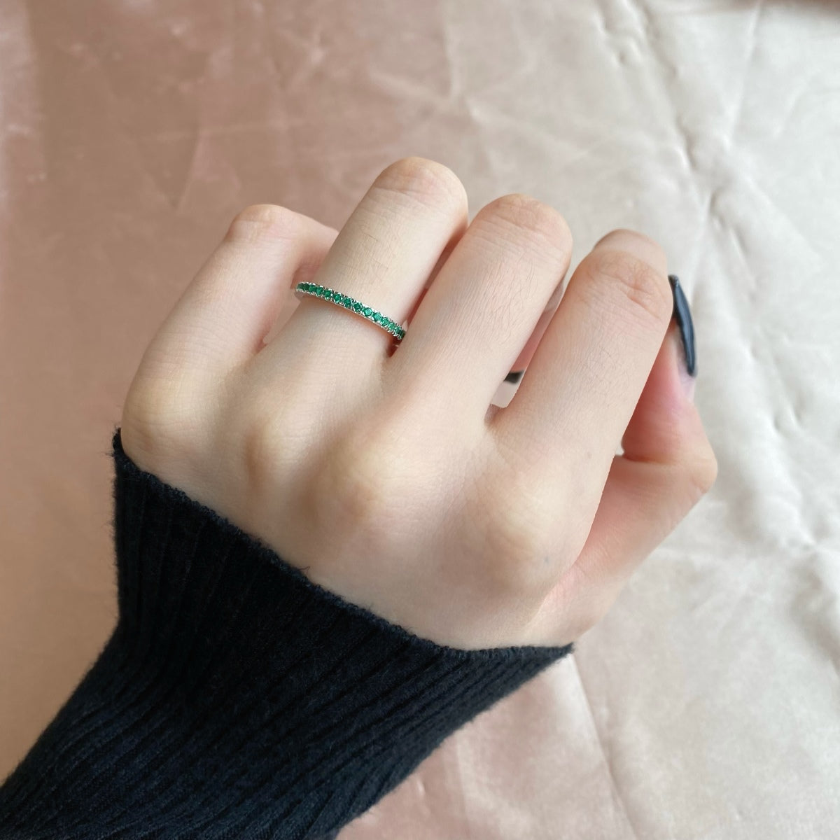 [Lora-Jewelry] Bague quotidienne délicate et scintillante à taille ronde