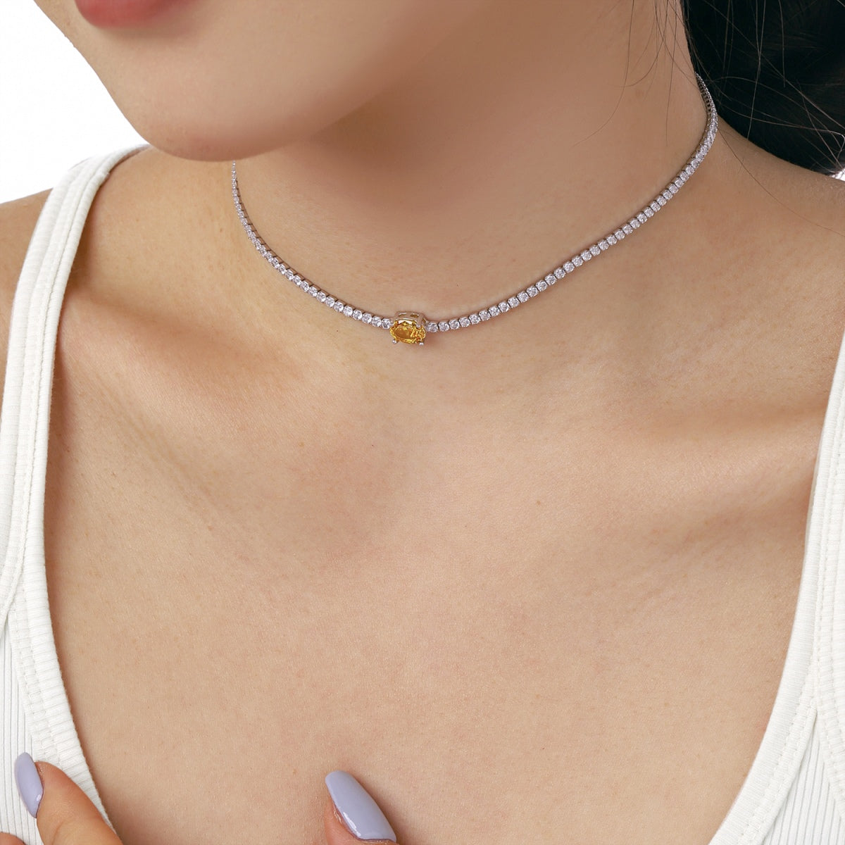 [Lora-Jewelry] Collier taille ovale brillant de 1,0 carat