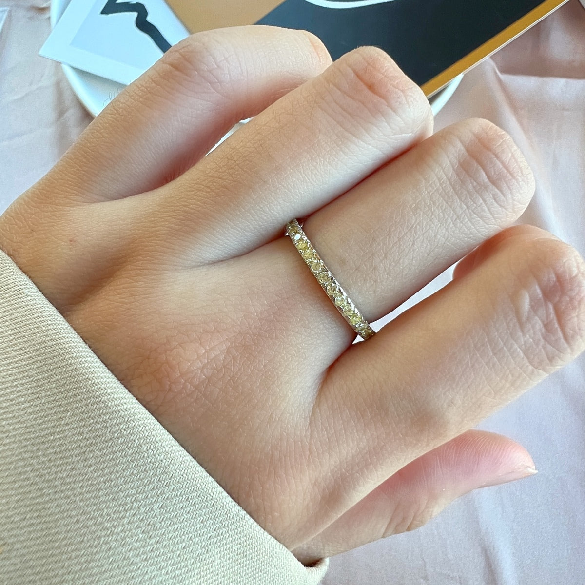 [Lora-Jewelry] Bague quotidienne délicate et scintillante à taille ronde