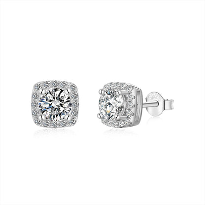 [Lora-Jewelry] Boucles d'oreilles à tige classiques avec pierre centrale ronde