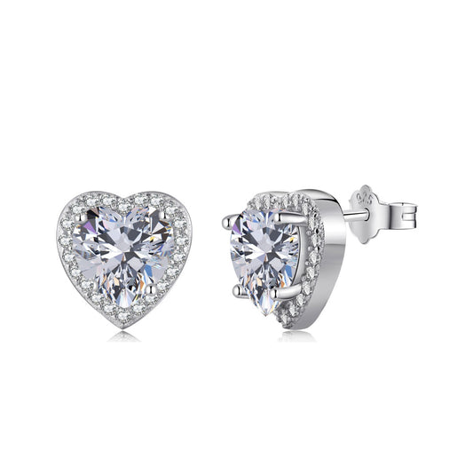 [Lora-Jewelry] Boucles d'oreilles scintillantes en forme de cœur
