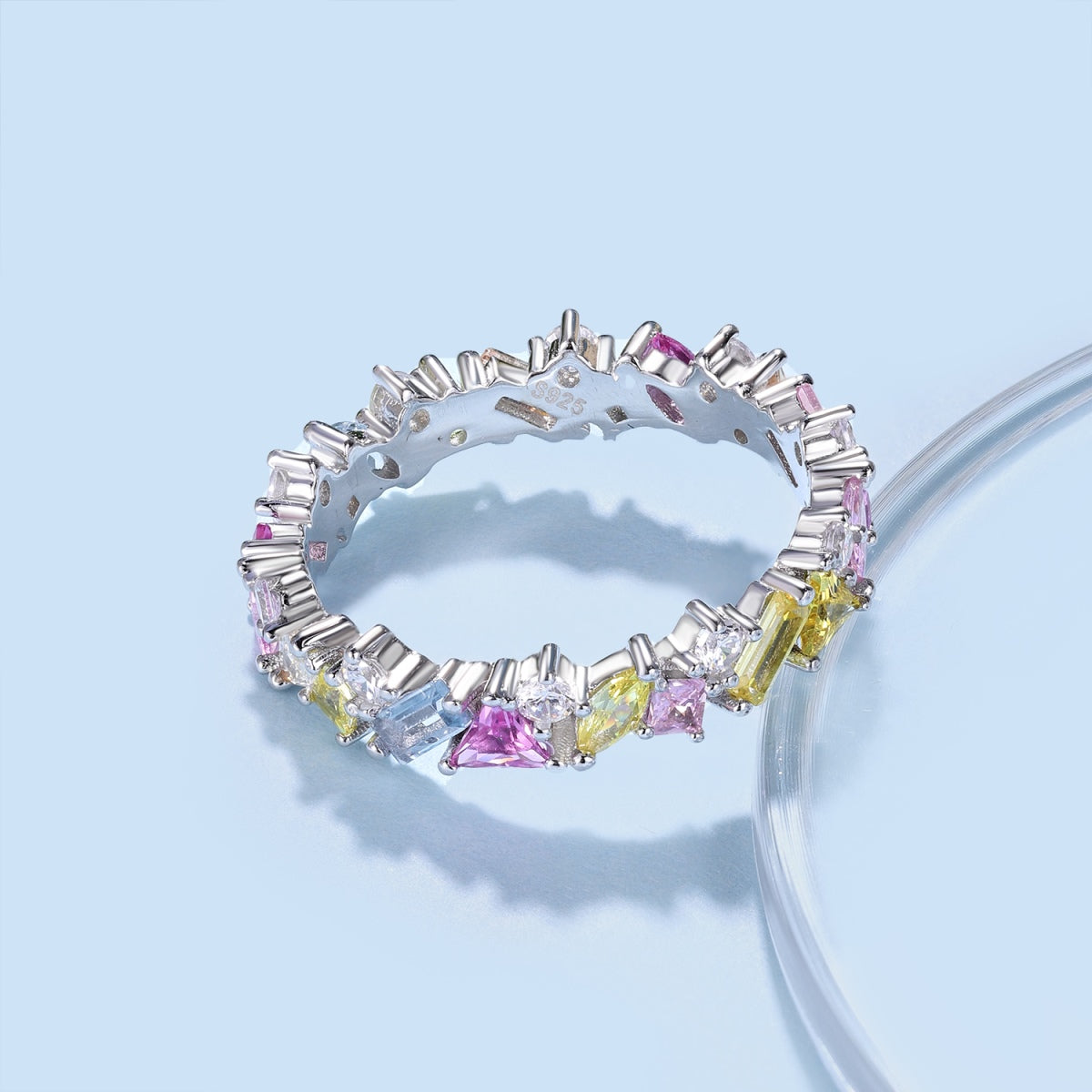 [Lora-Jewelry]まばゆいばかりの多色マルチカットデイリーリング