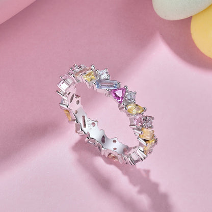 [Lora-Jewelry]まばゆいばかりの多色マルチカットデイリーリング
