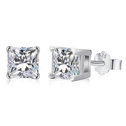 [Lora-Jewelry] Boucles d'oreilles de mariage taille princesse radieuse de 1,0 carat