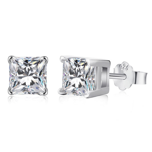 [Lora-Jewelry] Boucles d'oreilles de mariage taille princesse radieuse de 1,0 carat