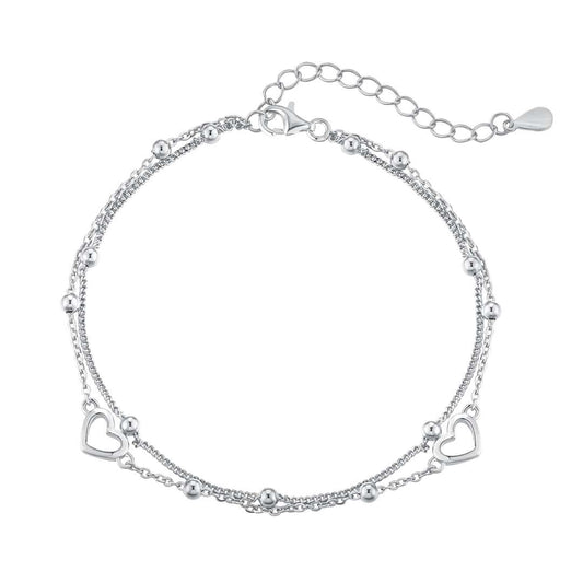 [Lora-Jewelry] Bracelet délicat double couche en forme de cœur