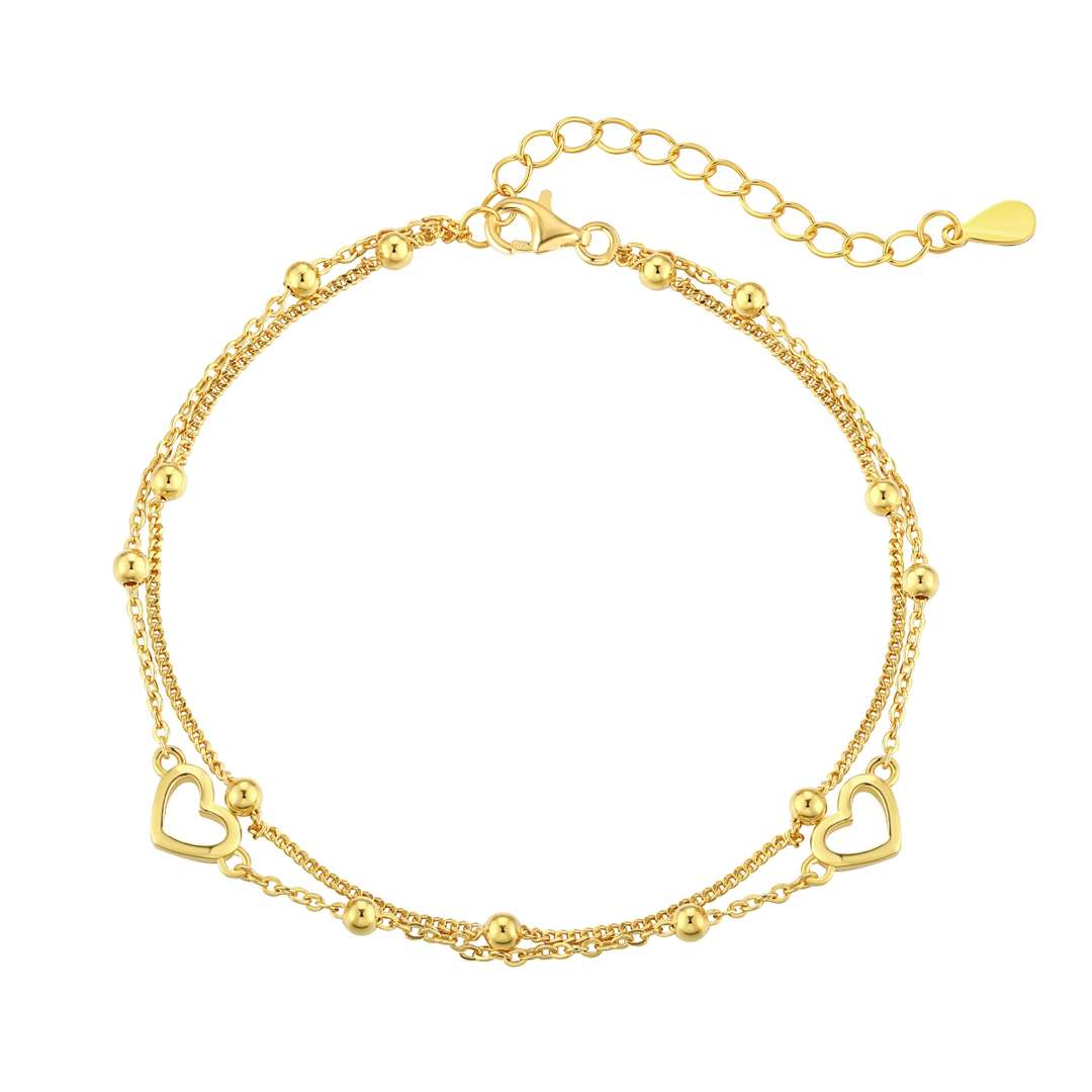 [Lora-Jewelry] Bracelet délicat double couche en forme de cœur