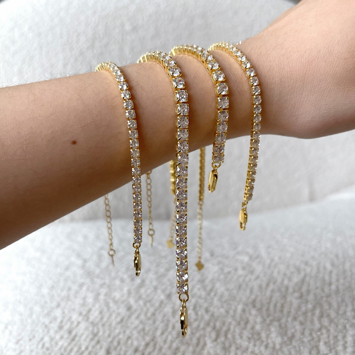 [Lora-Jewelry] Bracelet tennis taille princesse scintillant et radiant