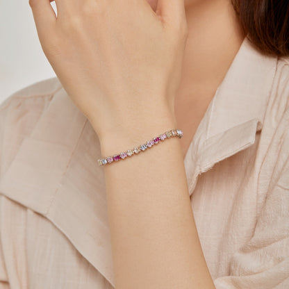 [Lora-Jewelry]繊細でカラフルなエメラルドカットのパーティーブレスレット