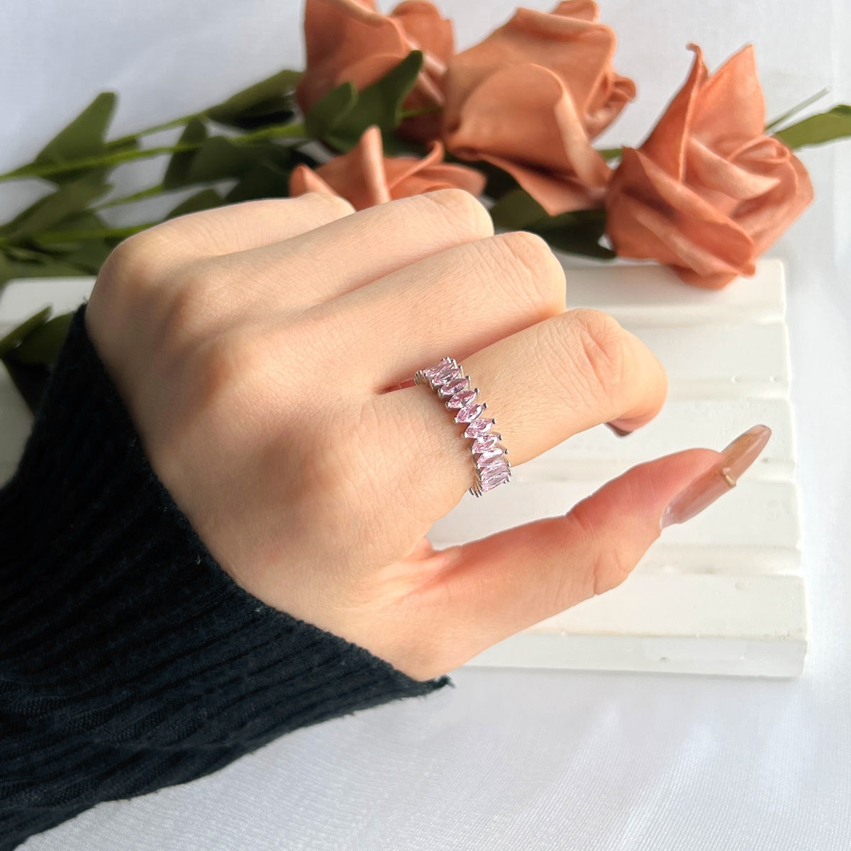 [Lora-Jewelry] Superbe bague tennis taille marquise