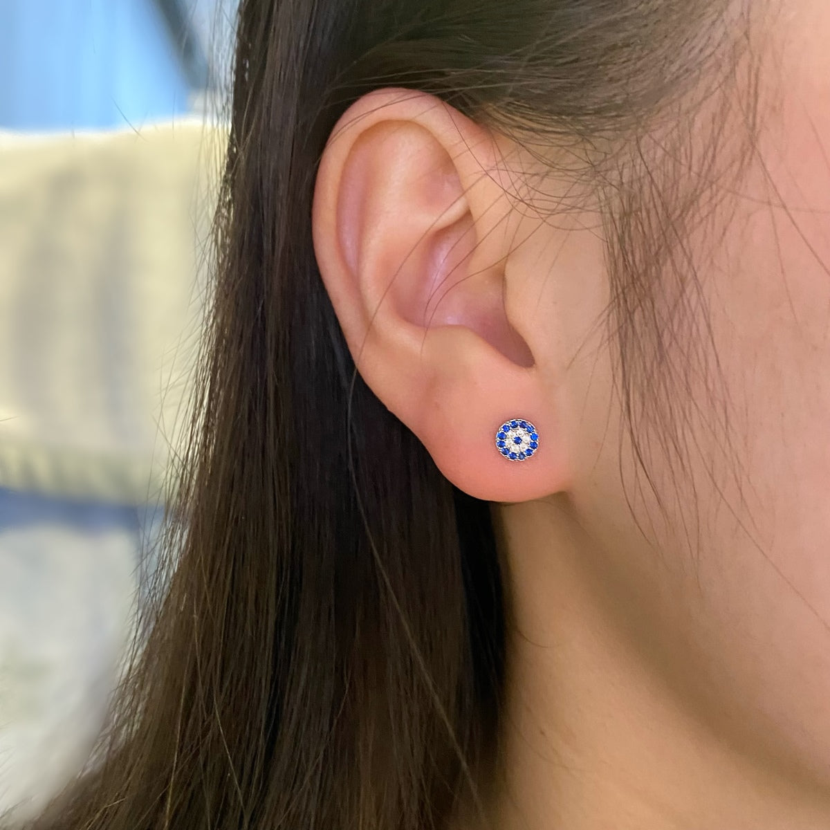 [Lora-Jewelry] Boucles d'oreilles clous d'oreilles en os œil du diable