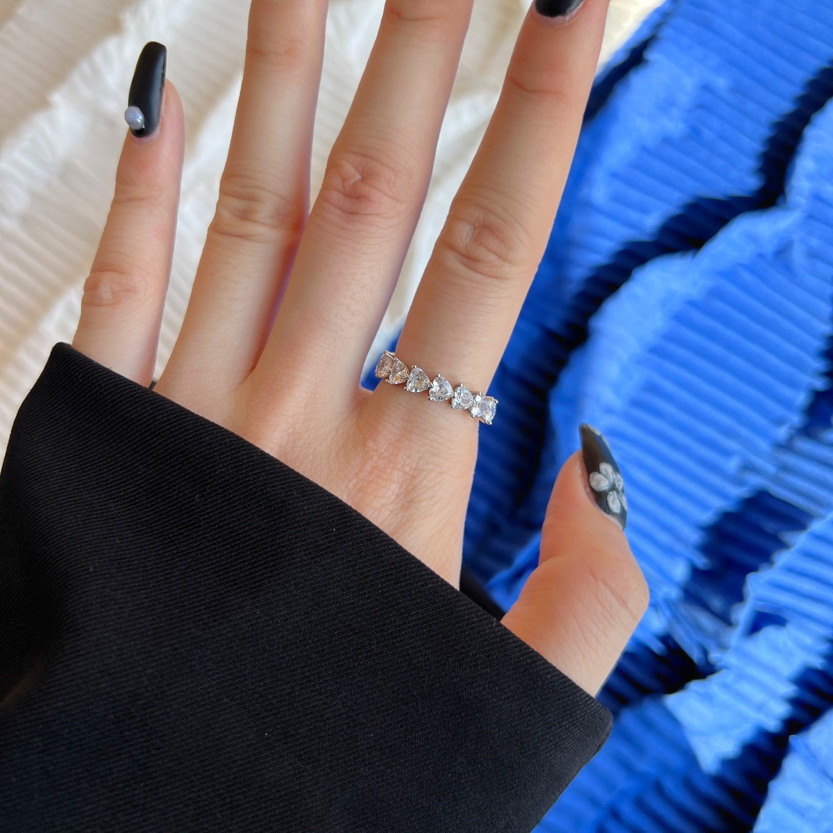 [Lora-Jewelry] Bague d'amoureux taille cœur 0,25 carat, style romantique radieux
