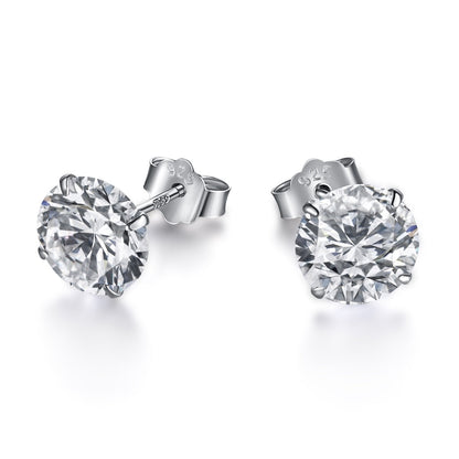 [Lora-Jewelry] Boucles d'oreilles à tige élégantes et brillantes avec pierre centrale ronde