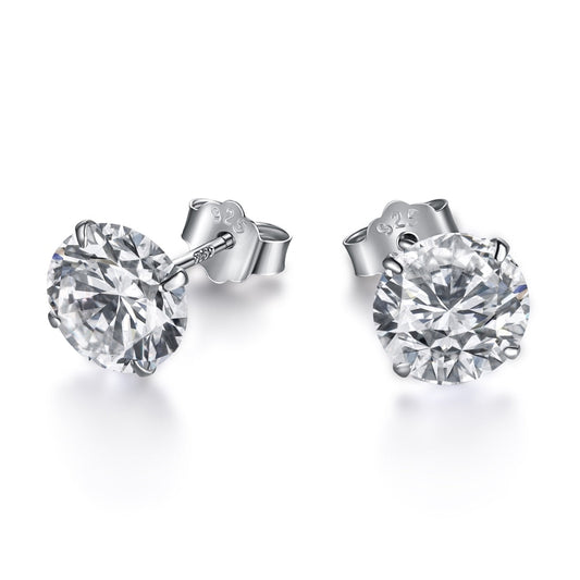 [Lora-Jewelry] Boucles d'oreilles à tige élégantes et brillantes avec pierre centrale ronde
