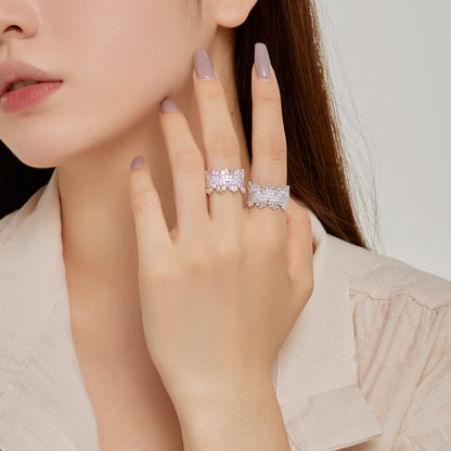[Lora-Jewelry] Bague quotidienne luxueuse et colorée à taille radiante