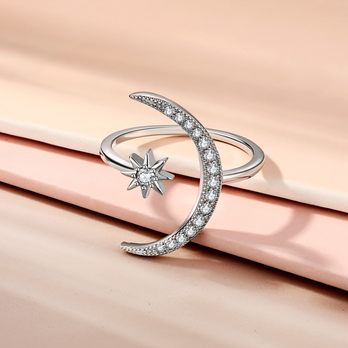[Lora-Jewelry] Bague Éternité Lune et Étoile