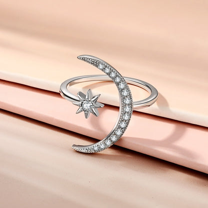 [Lora-Jewelry] Bague Éternité Lune et Étoile