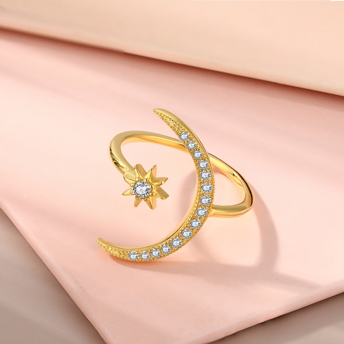 [Lora-Jewelry] Bague Éternité Lune et Étoile