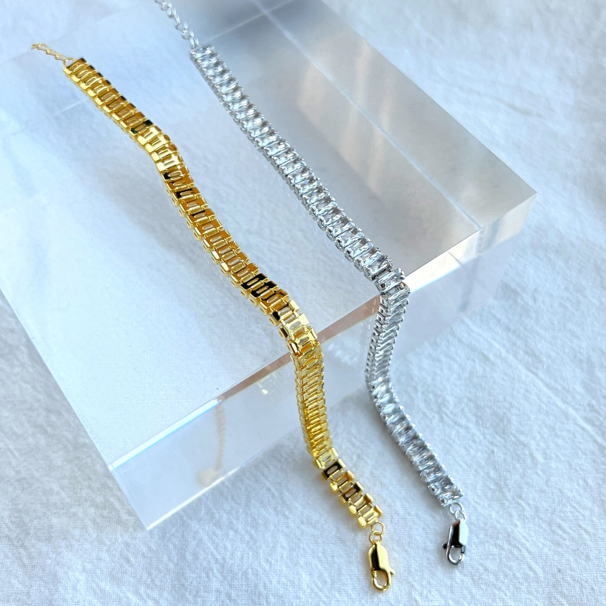 [Lora-Jewelry]美しいエメラルドカットのデイリーブレスレット