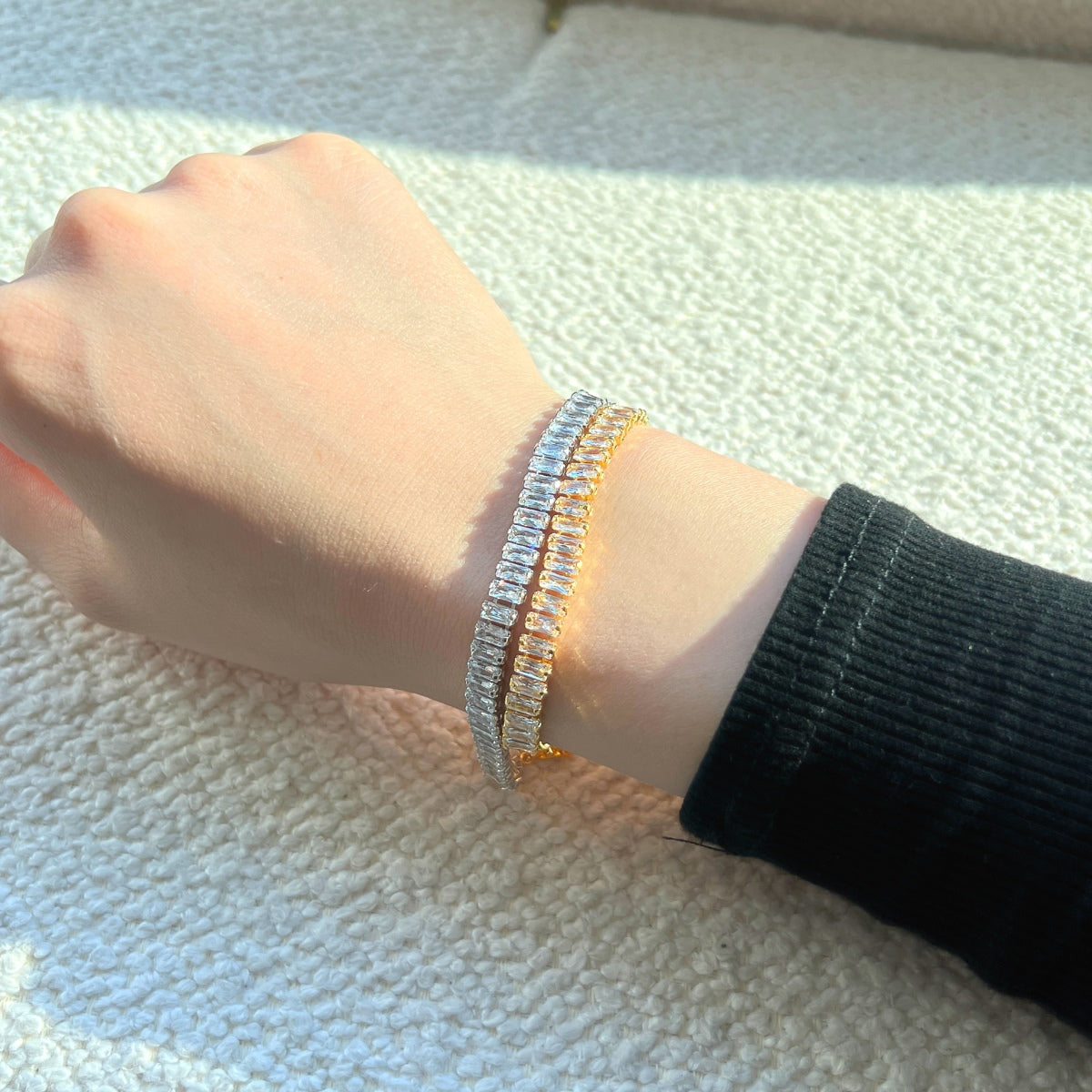 [Lora-Jewelry]美しいエメラルドカットのデイリーブレスレット
