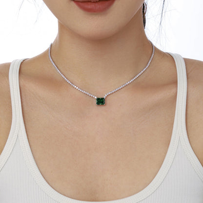 [Lora-Jewelry] Collier élégant taille radiant de 4,0 carats
